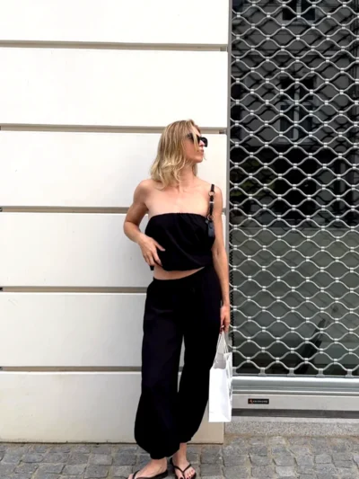 spodnie joss czarna wiskoza kreszowana olgajahr 04