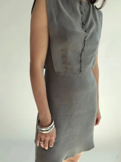 sukienka tessa olgajahr szary cupro jedwab 2