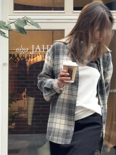 koszula bruce olgajahr kremowo szara krata 02