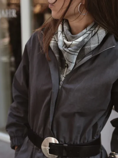 chustka bruce olgajahr kremowo szara krata flanela 3